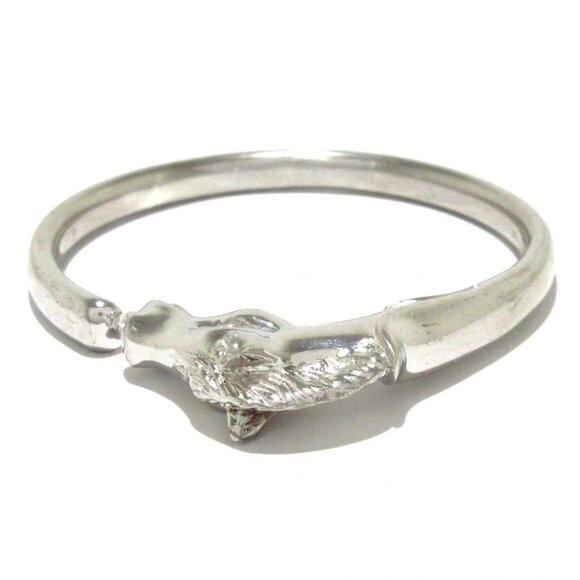Auth HERMES Schwarzhorse Silver Hardware Bangle - Picture 1 of 7